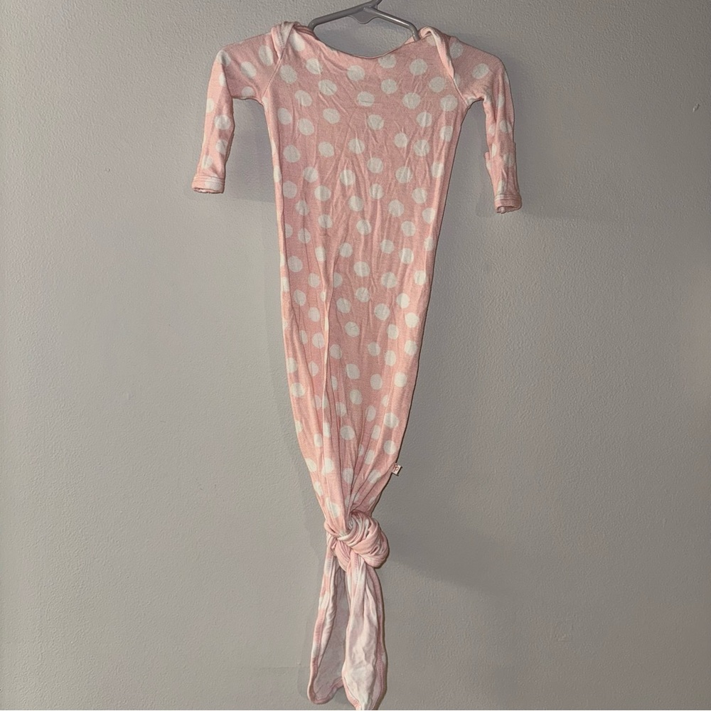 Posh Peanut Nightgown Pink polkadot white baby girl Newborn
